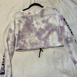 Purple tie dye cropped sweater